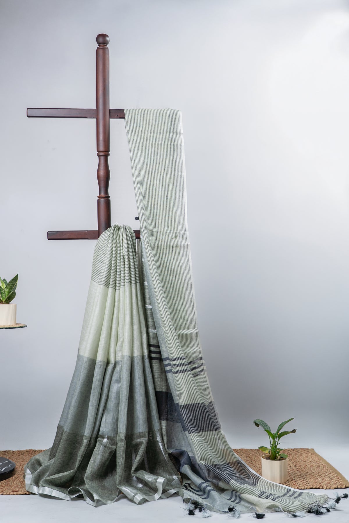 Sage Green & Charcoal Grey Linen