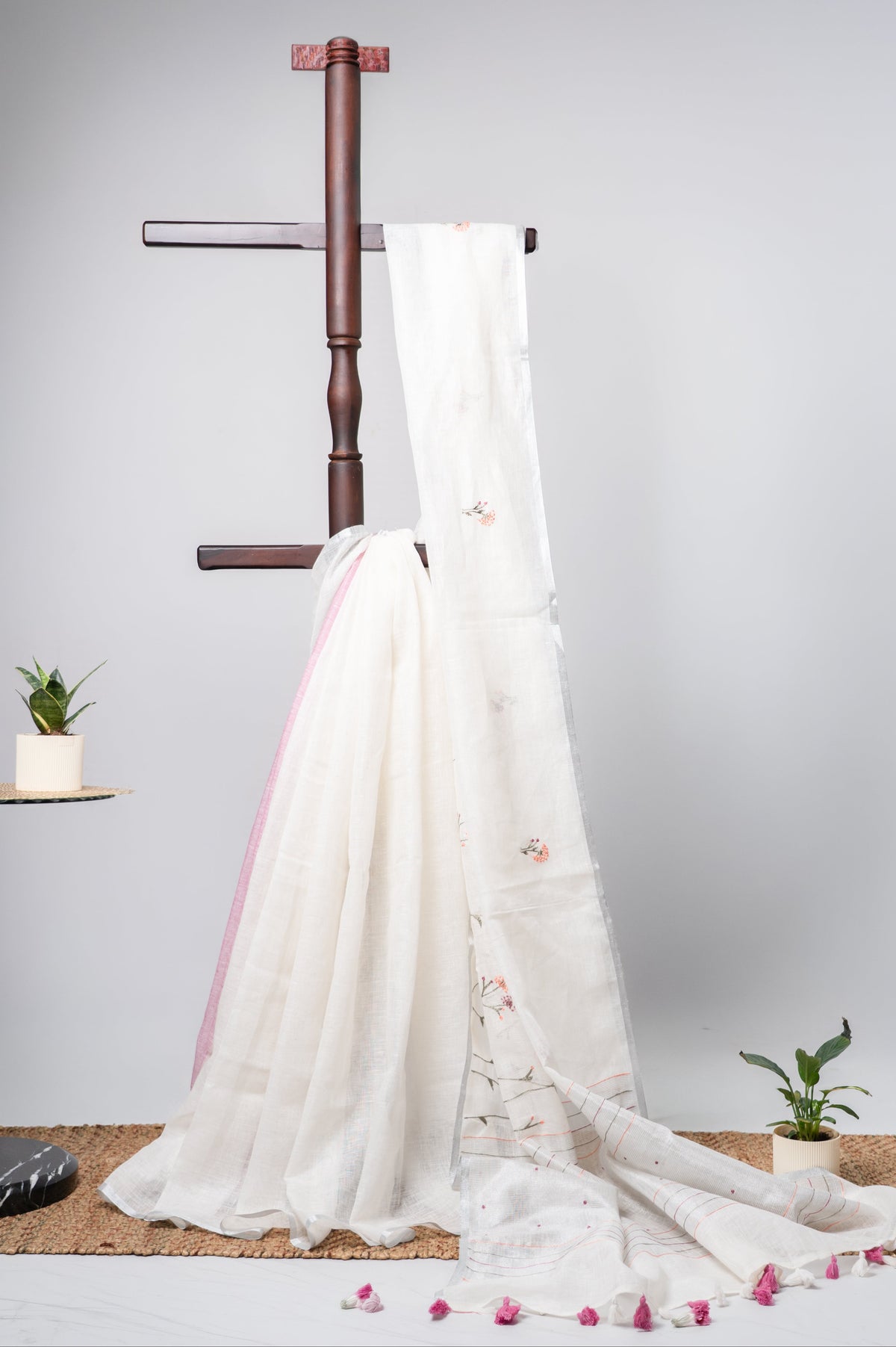White Linen – French Knot Embroidery