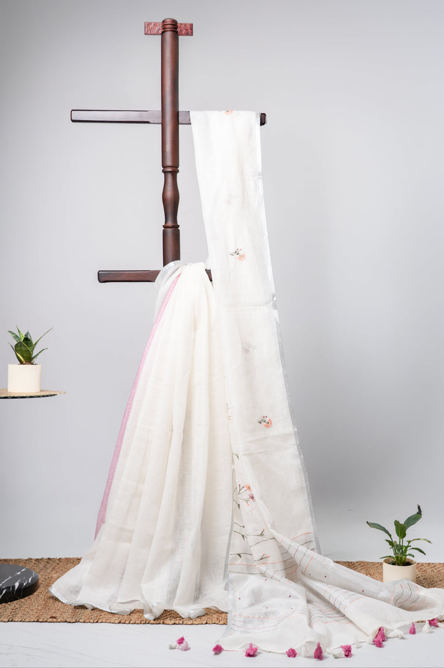 White Linen – French Knot Embroidery
