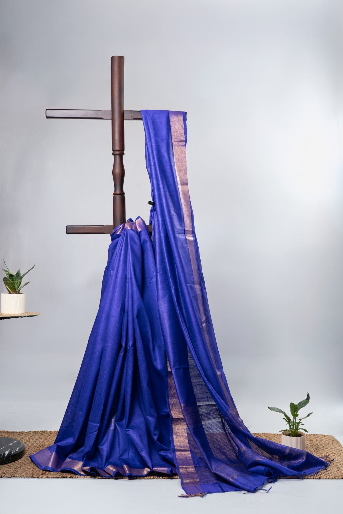 Dark Purple semi tussar silk
